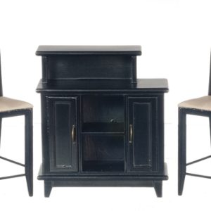 BAR W/2 CHAIRS/BLACK