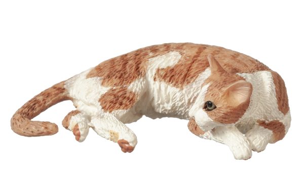 LAYING CAT ORANGE&WH