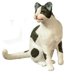 SITTING CAT GRAY&WH