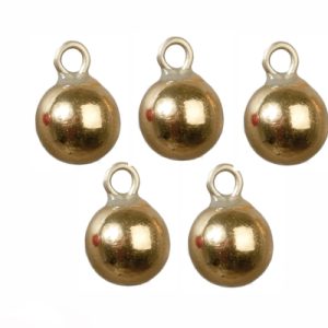 GOLD XMAS ORNAMENTS S/5^