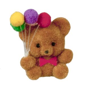 1in FLOCKED BEAR/DK.BROW