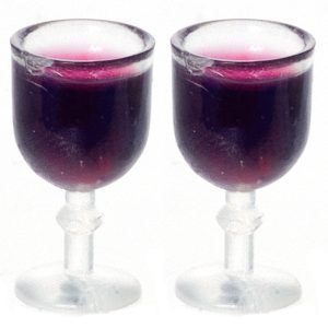 GLASS OF RED WINE SET/2