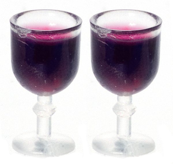 GLASS OF RED WINE SET/2
