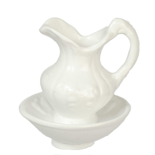 PITCHER & BOWL/WHITE