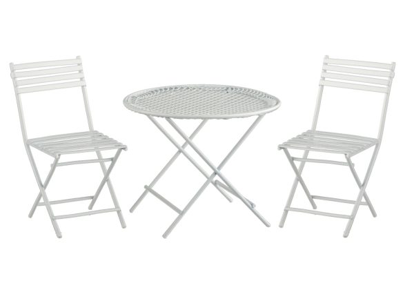 PATIO SET/3/WHITE WIRE
