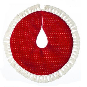TREE SKIRT/RED W/GOLD DOT