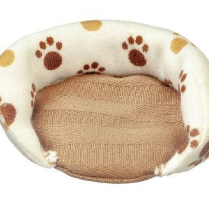 DOG BED/SM/PAW PRINT/BRN