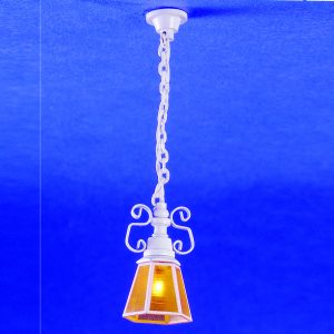 WHITE FILIGREE FOYER LAMP