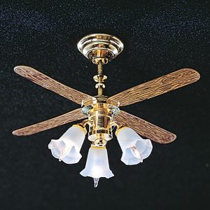 CEIL.FAN W/3 TULIP SHADES