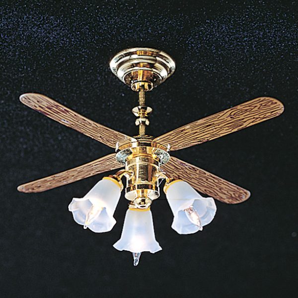 CEIL.FAN W/3 TULIP SHADES