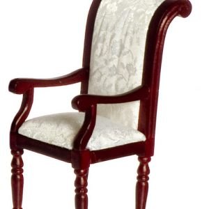 ARMCHAIR W/WH.FAB/MAHOGAN
