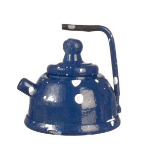BLUE SPATTERWARE TEAPOT