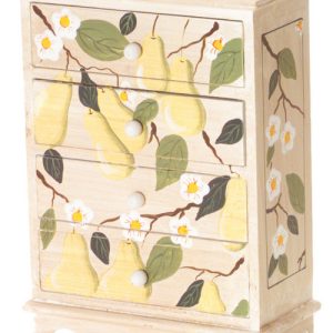 4-DRAWER FLORAL PEAR CHST