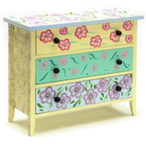 PAINTED FLOWER 3-DR.CHEST