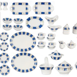 TEA SET/50pcs/BLUE TRIM