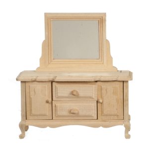 DRESSER W/MIRROR/UNFINSH