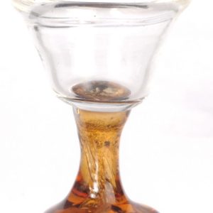 WINE GLASS W/AMBER STEM