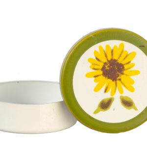 ROUND TIN/SUNFLOWER DESIG
