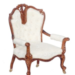 VICTORIAN ARMCHAIR/WHT