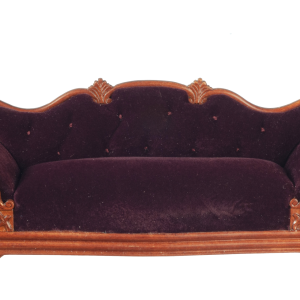 VICTORIAN SOFA/RED/WALNUT