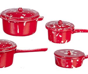 RED SPATTERWARE POTS/8