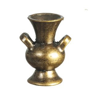 ANT.BRASS VASE W/2 HANDLE