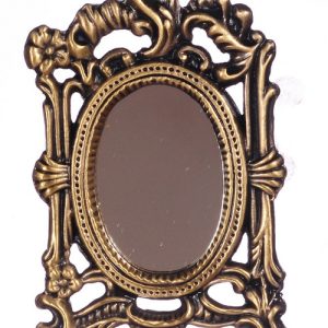 FLORAL ANTIQUE BRASS MIRR