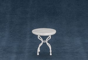 ROUND MARBLE TOP WH.TABLE