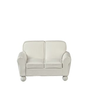 RS LEATHER LOVESEAT/CRM