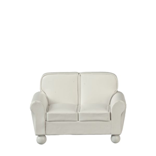 RS LEATHER LOVESEAT/CRM