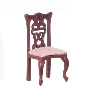 SIDE CHAIR/SALMON/MAHOG