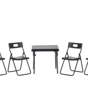 FOLDING TABLE/4 CHAIRS/BK
