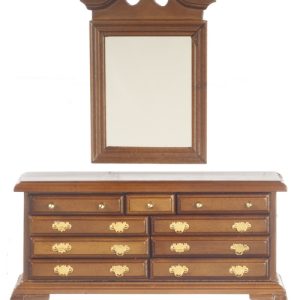DRESSER W/MIRROR/WALNUT