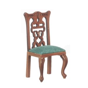 SIDE CHAIR/GREEN/WALNUT