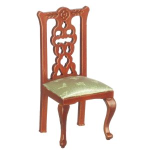 ARM CHAIR/WALN/LT.GREEN