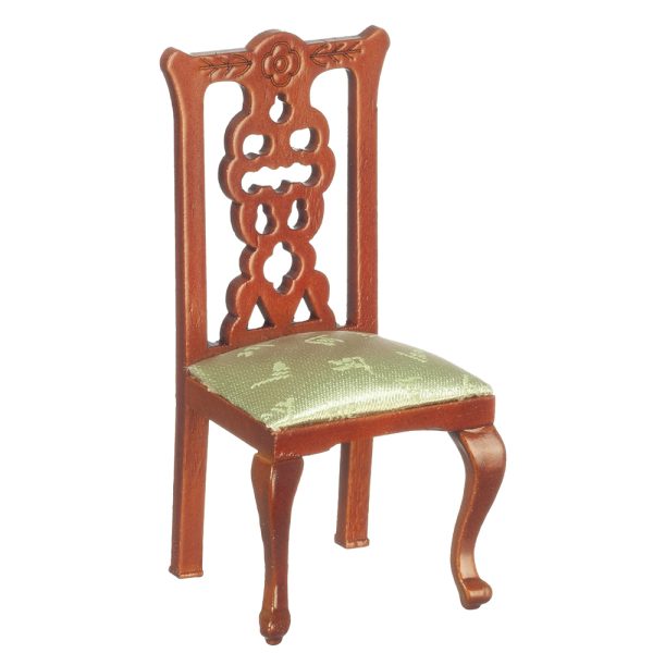 ARM CHAIR/WALN/LT.GREEN
