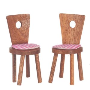 2 CUTE CHAIRS/WALNUT