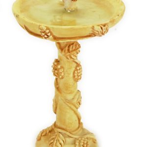 BIRDBATH W/BIRD/TAN