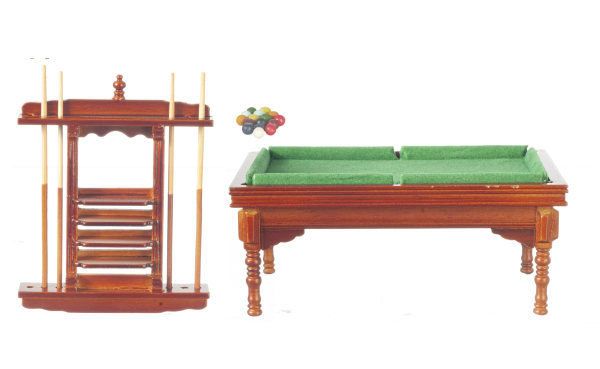 POOL TABLE SET/WN/NO RACK