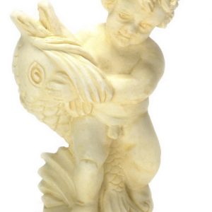 ANGEL W/FISH STATUE/IVORY