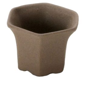 LARGE BROWN HEX POTS/6