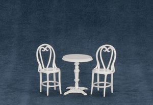 CAFE TABLE/2 CHAIRS/WHIT