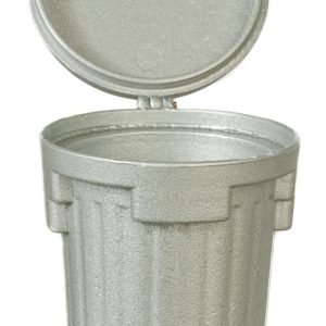 METAL GARBAGE CAN/GRAY