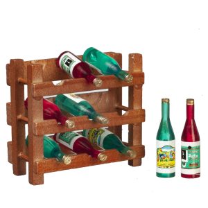 WINE RACK W/NINE BOTTLES