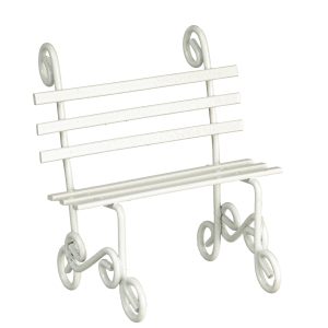 SMALL WHITE PARK BENCH