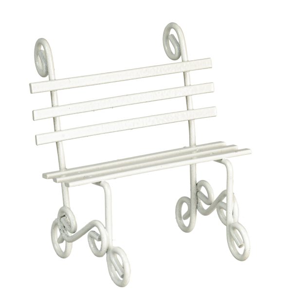SMALL WHITE PARK BENCH