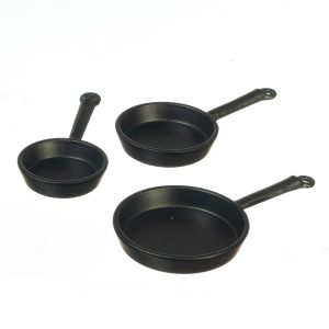 BLACK FRYING PANS/SET/3