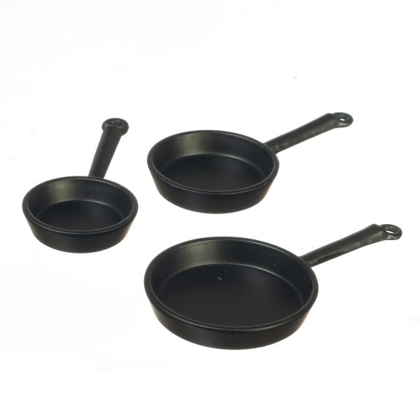 BLACK FRYING PANS/SET/3