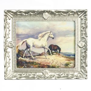 WHITE HORSE/SILVER FRAME