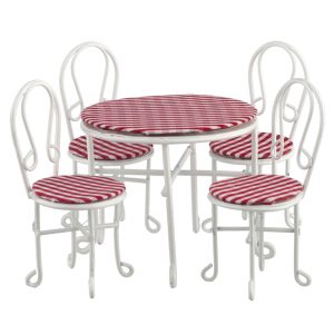 PATIO SET/5/RED GINGHAM